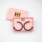Black Hoop Earrings - Che Cose Belle