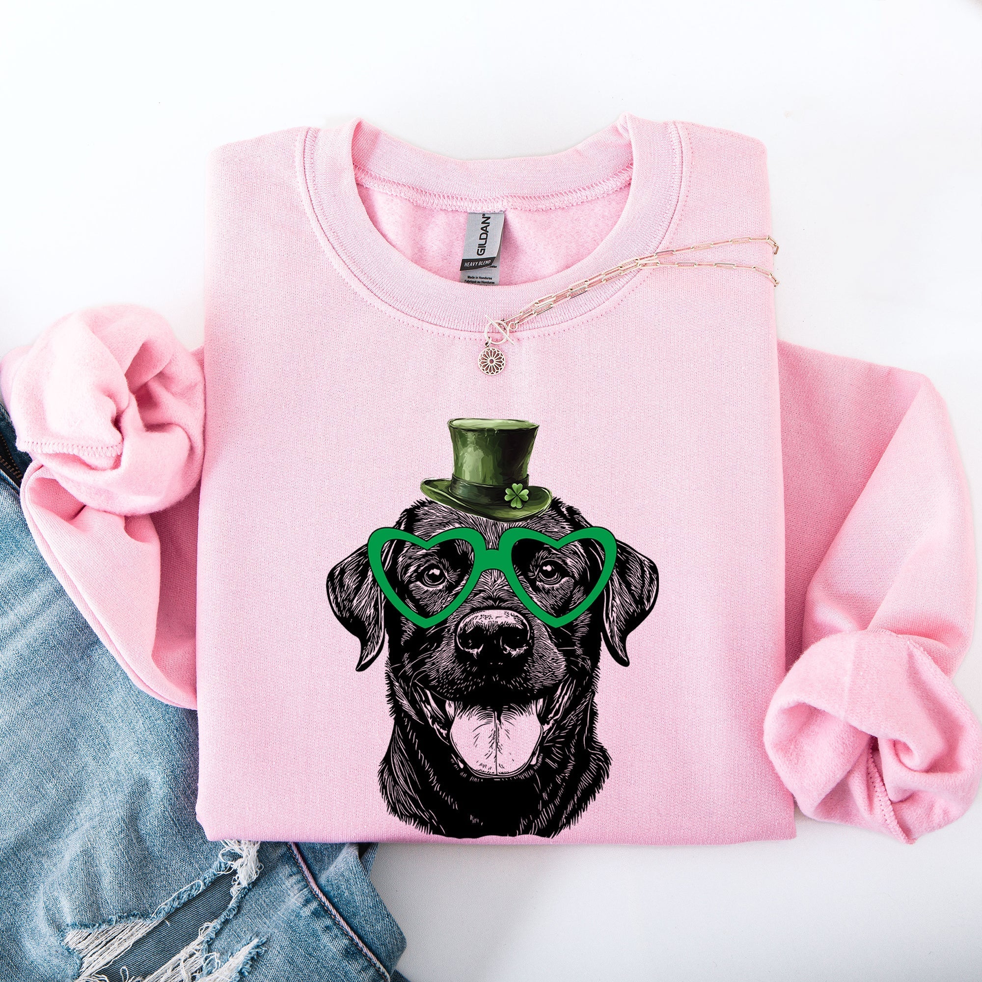Black Lab, Labrador, Adorable Dog, St Patrick's Day, Lucky, Irish Sweatshirt - Che Cose Belle