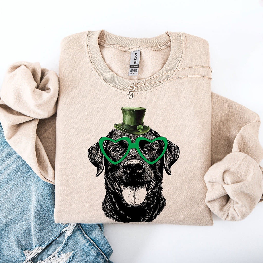 Black Lab, Labrador, Adorable Dog, St Patrick's Day, Lucky, Irish Sweatshirt - Che Cose Belle