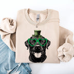 Black Lab, Labrador, Adorable Dog, St Patrick's Day, Lucky, Irish Sweatshirt - Che Cose Belle