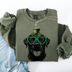 Black Lab, Labrador, Adorable Dog, St Patrick's Day, Lucky, Irish Sweatshirt - Che Cose Belle