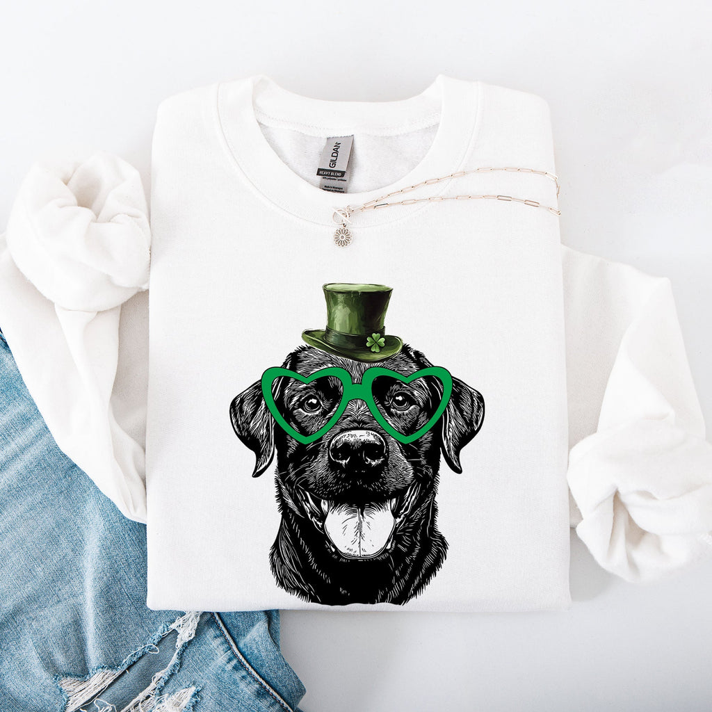 Black Lab, Labrador, Adorable Dog, St Patrick's Day, Lucky, Irish Sweatshirt - Che Cose Belle