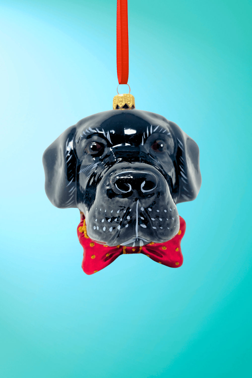 Black Labrador Polish Glass Ornament - Che Cose Belle
