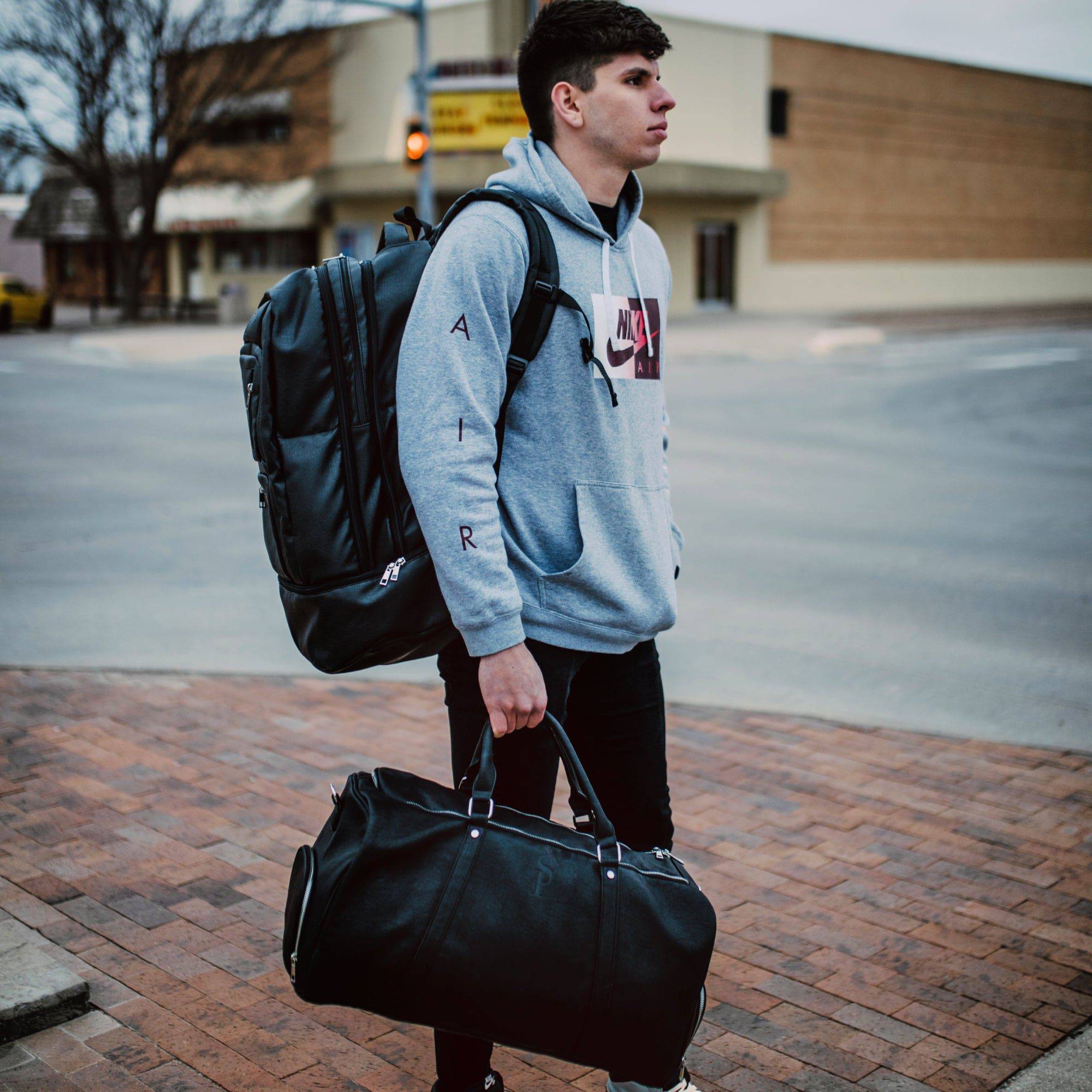 Black Leather Duffle Bag - Che Cose Belle
