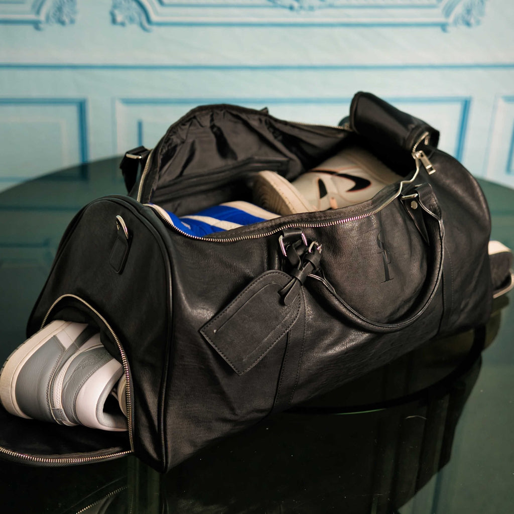 Black Leather Duffle Bag - Che Cose Belle