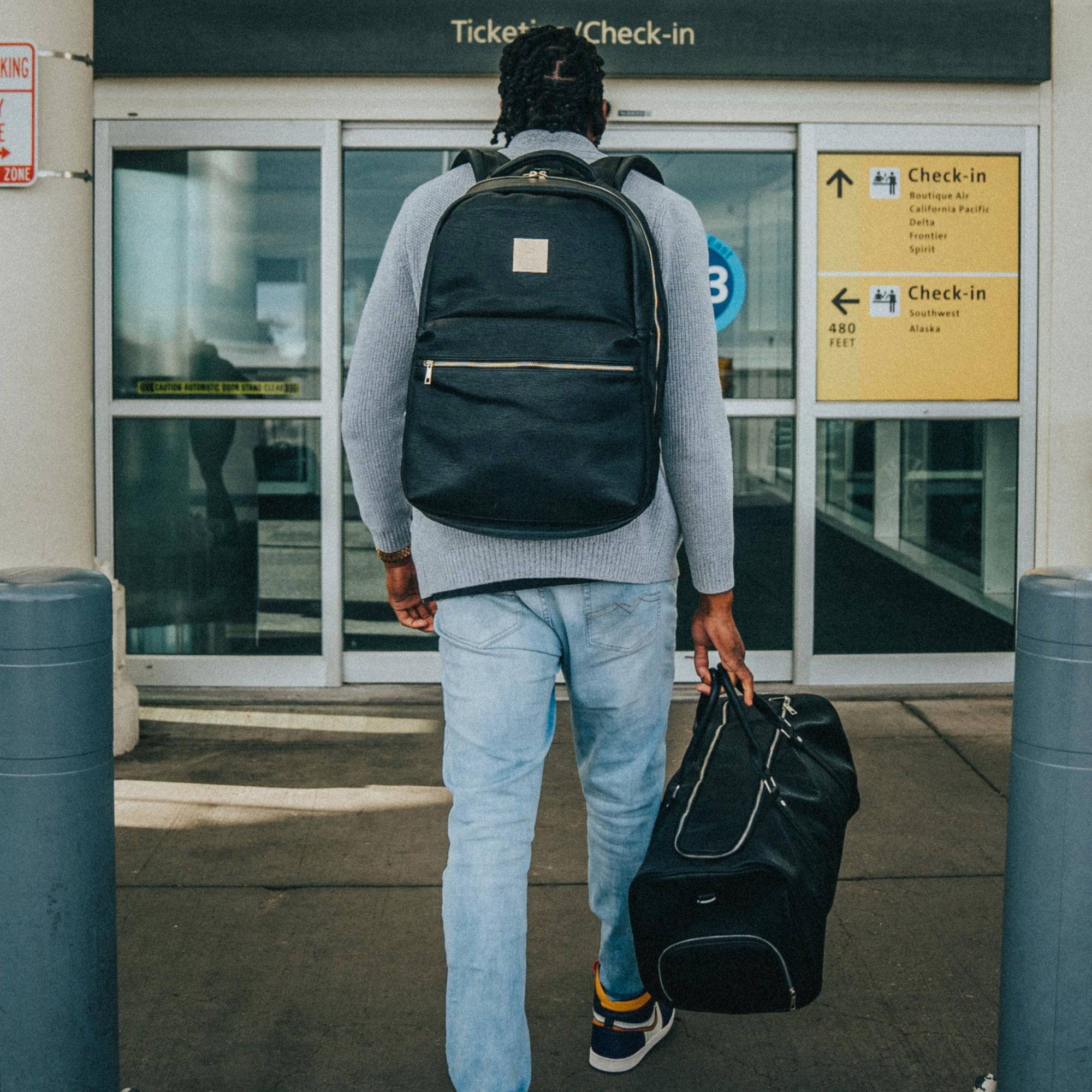 Black Leather Duffle Bag - Che Cose Belle
