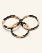 Black Motif Rattan Bangle - Che Cose Belle