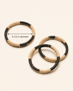 Black Motif Rattan Bangle - Che Cose Belle
