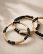 Black Motif Rattan Bangle - Che Cose Belle