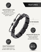 Black Obsidian Beaded Bracelet - Havana - Che Cose Belle
