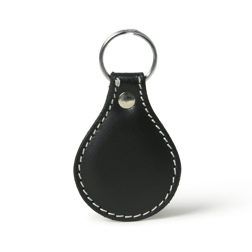 Black Oval Leather Keyring - Che Cose Belle