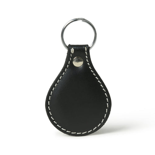 Black Oval Leather Keyring - Che Cose Belle