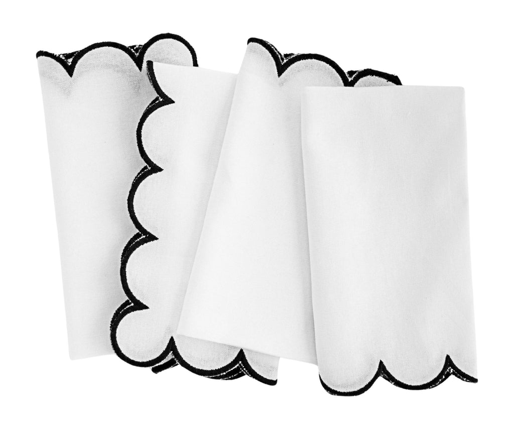 Black Scalloped Edge Napkins - LongWave - Che Cose Belle