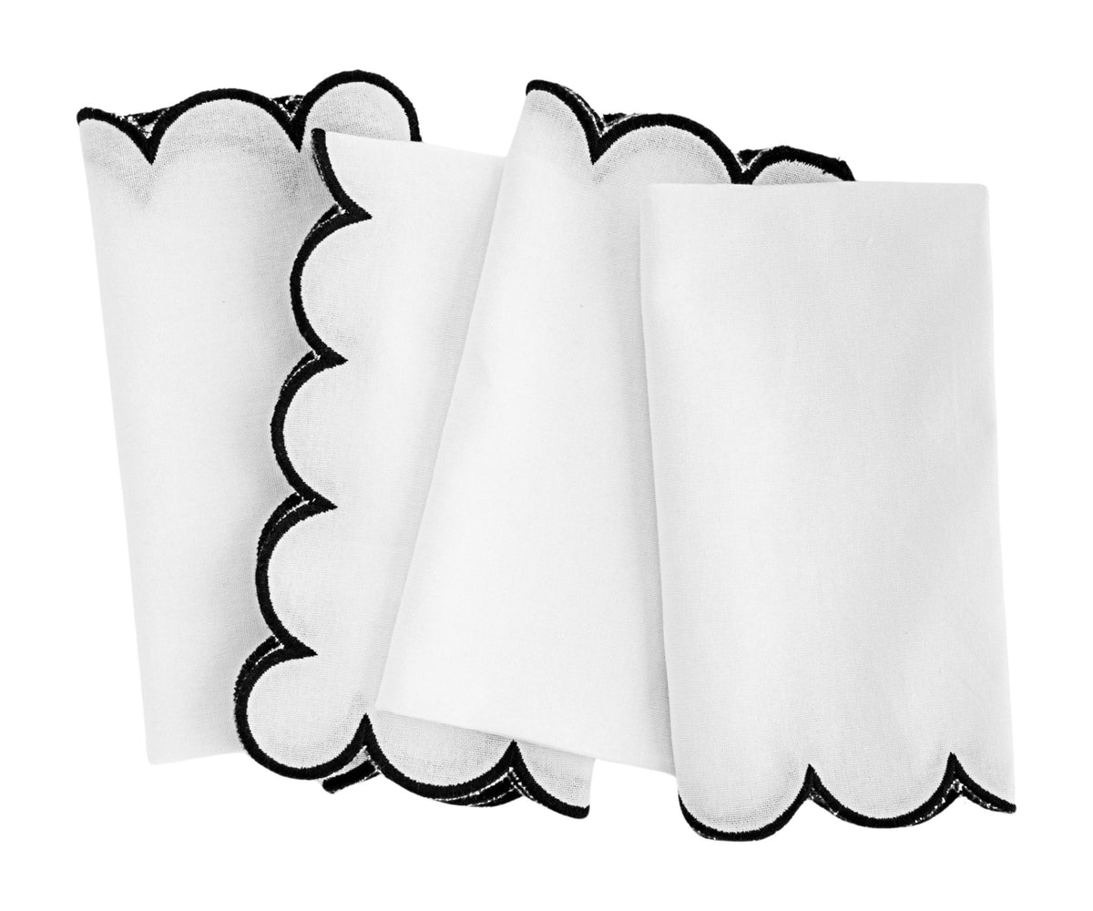 Black Scalloped Edge Napkins - LongWave - Che Cose Belle