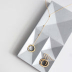 Black Spinel Mini Halo Earrings - Che Cose Belle