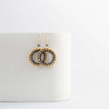 Black Spinel Mini Halo Earrings - Che Cose Belle