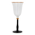 Black Stemmed Clear Wine Glass with Gold Rim - Set of 4 - Che Cose Belle