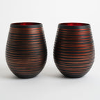 Black Swirl Stemless Glasses - Che Cose Belle