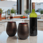 Black Swirl Stemless Glasses - Che Cose Belle