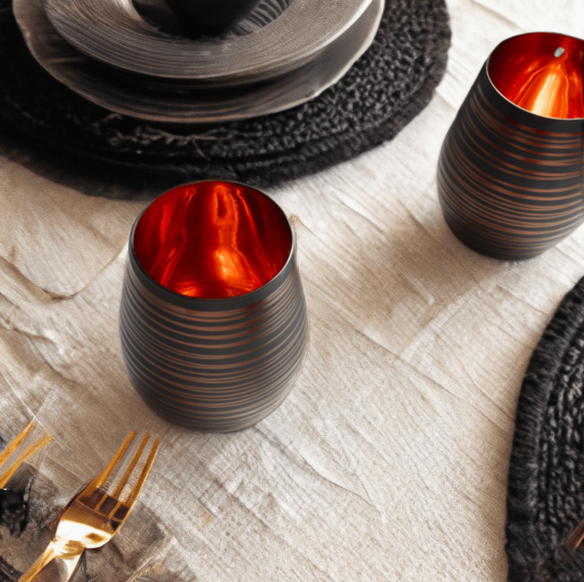 Black Swirl Stemless Glasses - Che Cose Belle