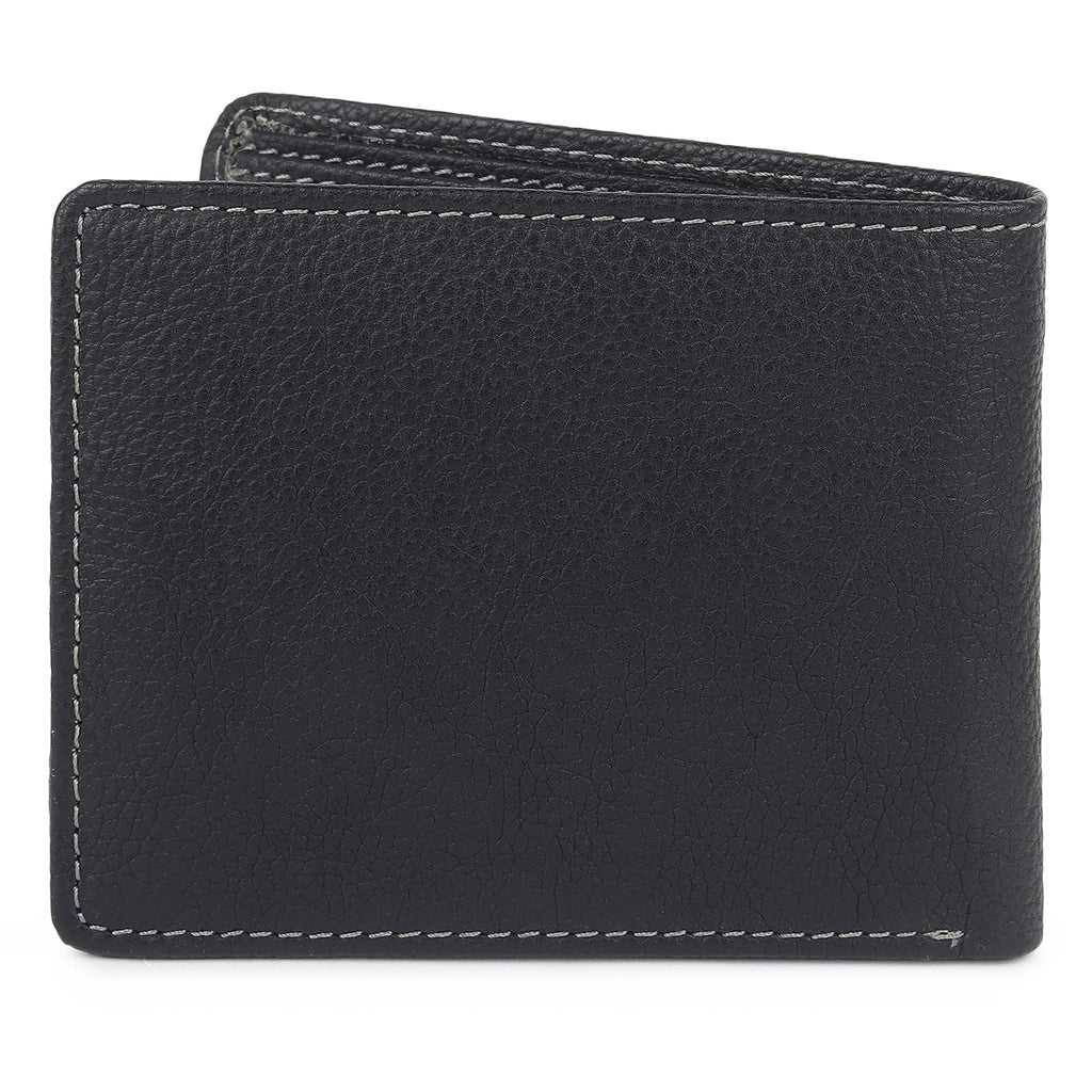 Black Textured Leather Mens Wallet - Che Cose Belle