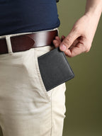 Black Textured Leather Mens Wallet - Che Cose Belle