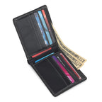 Black Textured Leather Mens Wallet - Che Cose Belle