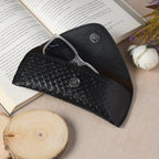 Black Textured Leather Sunglasses Cover - Che Cose Belle