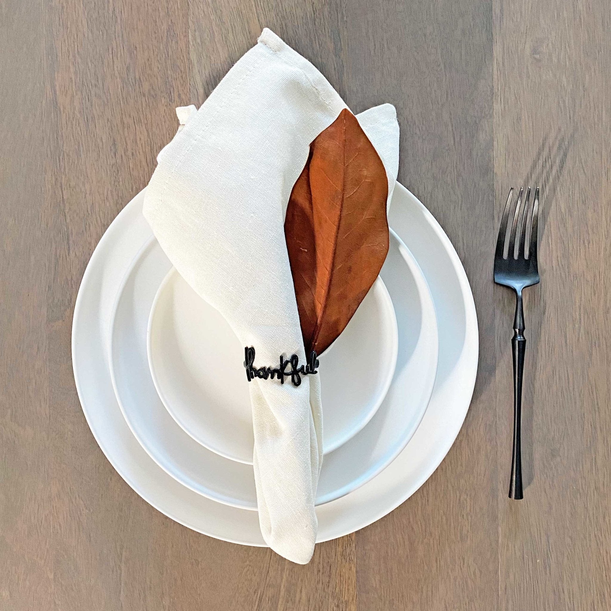 Black Thankful Napkin Ring - Che Cose Belle
