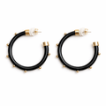 Black with Gold Balls Hoop Earrings - Che Cose Belle