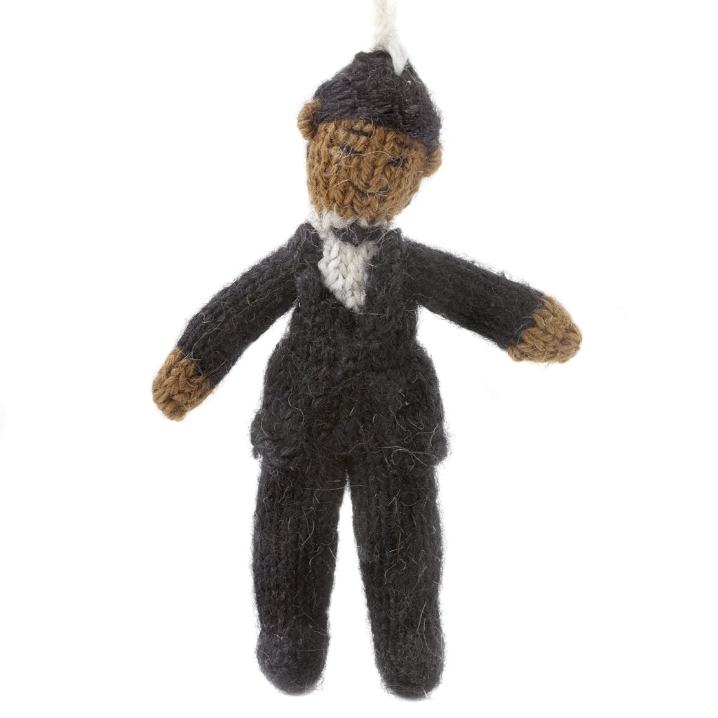 Black/Brown Groom Hand Knit Wedding Ornament Arcadia Home - Che Cose Belle