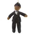 Black/Brown Groom Hand Knit Wedding Ornament Arcadia Home
