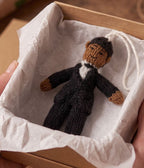 Black/Brown Groom Hand Knit Wedding Ornament Arcadia Home