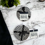 Black Braided Coaster Set 4-Pack Candy Cane Stripe Coasters Table Protectors