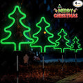 BlcTec Christmas Decorations Outdoor, 4PCS Neon Christmas Tree Shape Lights with Stainless Steel Stakes, 4 Xmas Tree Garden Lights with Waterproof for Garden Patio Yard Lawn Décor, Green - Che Cose Belle