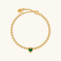 Blessed & Peaceful Malachite Heart Bracelet - Che Cose Belle
