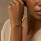 Blessed & Peaceful Malachite Heart Bracelet - Che Cose Belle