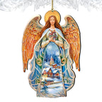 Blessing Home Angel Wooden Ornaments by G. DeBrekht Nativity Holiday Decor - 8611021 - Che Cose Belle