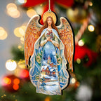 Blessing Home Angel Wooden Ornaments by G. DeBrekht Nativity Holiday Decor - 8611021 - Che Cose Belle
