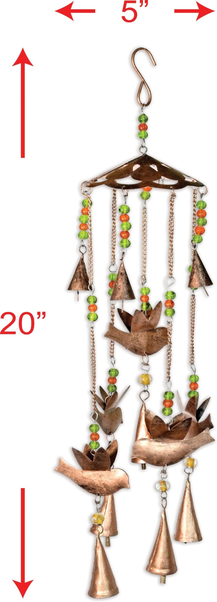 Blissful Birds Bell Chime - Antique Finish - Che Cose Belle