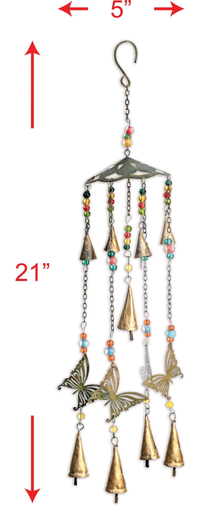 Blissful Butterfly Bell Chime - Antique Finish - Che Cose Belle