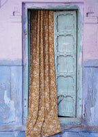 Block Print Curtain, Naturally Dyed Window Panel - Hope Floral 84" - Che Cose Belle