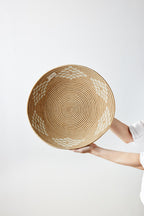 Blonde Rwanda Ivory Diamond Wall Basket - Che Cose Belle