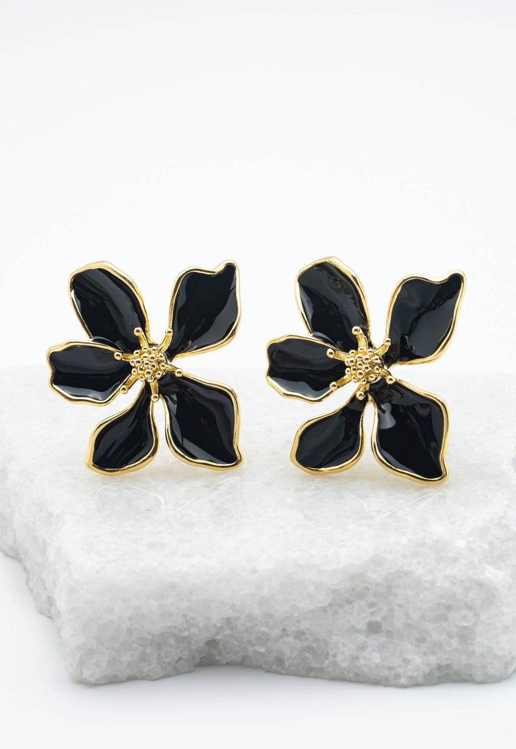 Bloom Earrings in Midnight Black - Che Cose Belle