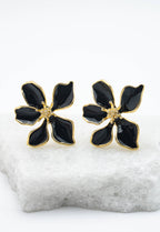 Bloom Earrings in Midnight Black - Che Cose Belle