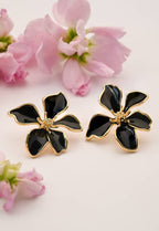 Bloom Earrings in Midnight Black - Che Cose Belle