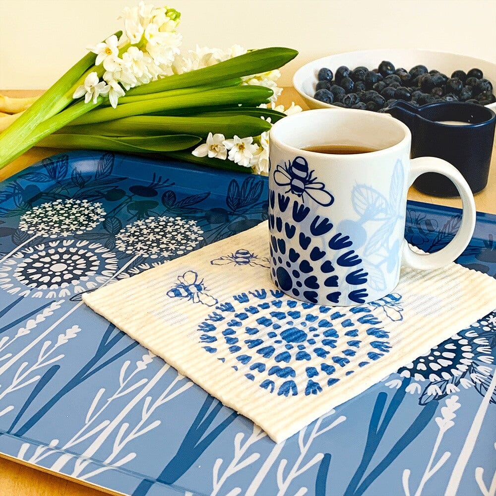 Bloom in Blue Tray | wood and melamine | 17" x 13" | Sweetgum - Che Cose Belle