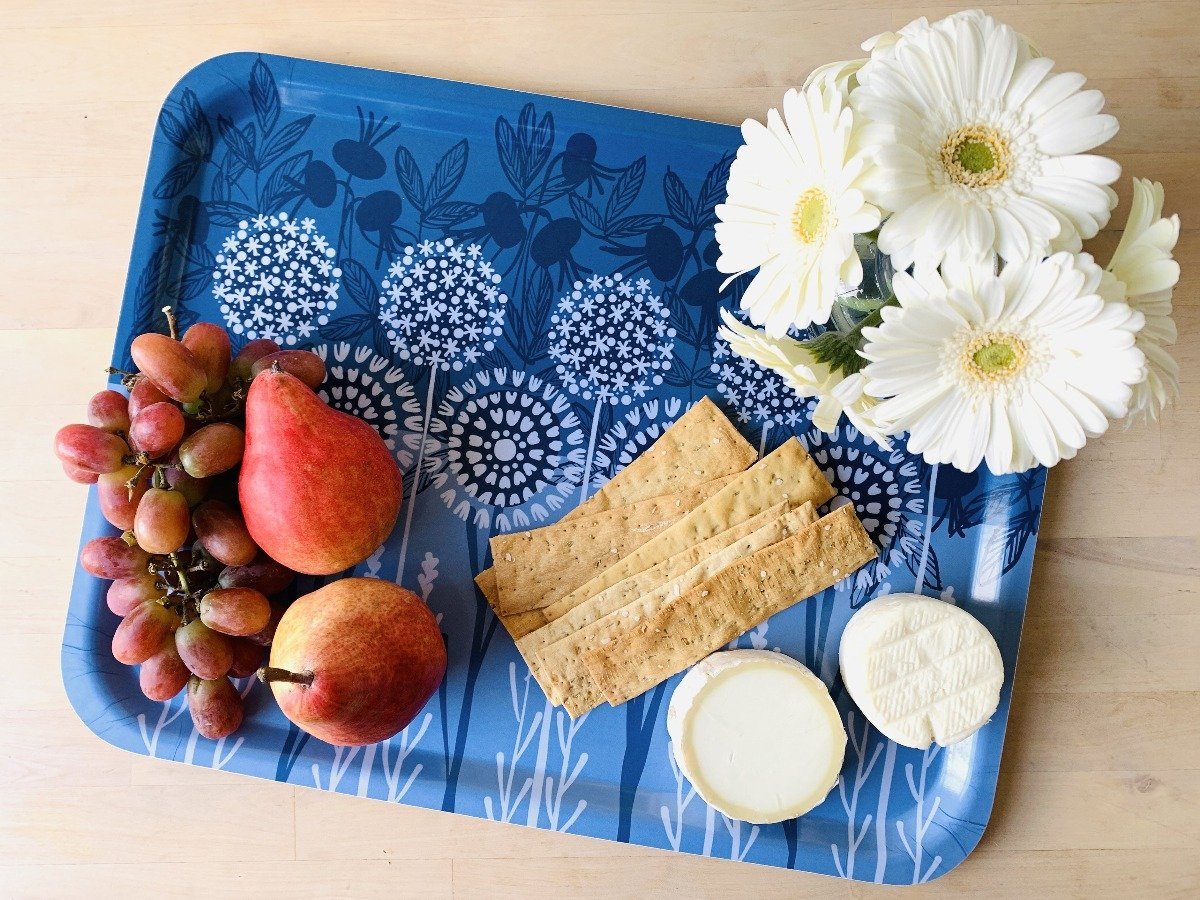Bloom in Blue Tray | wood and melamine | 17" x 13" | Sweetgum - Che Cose Belle