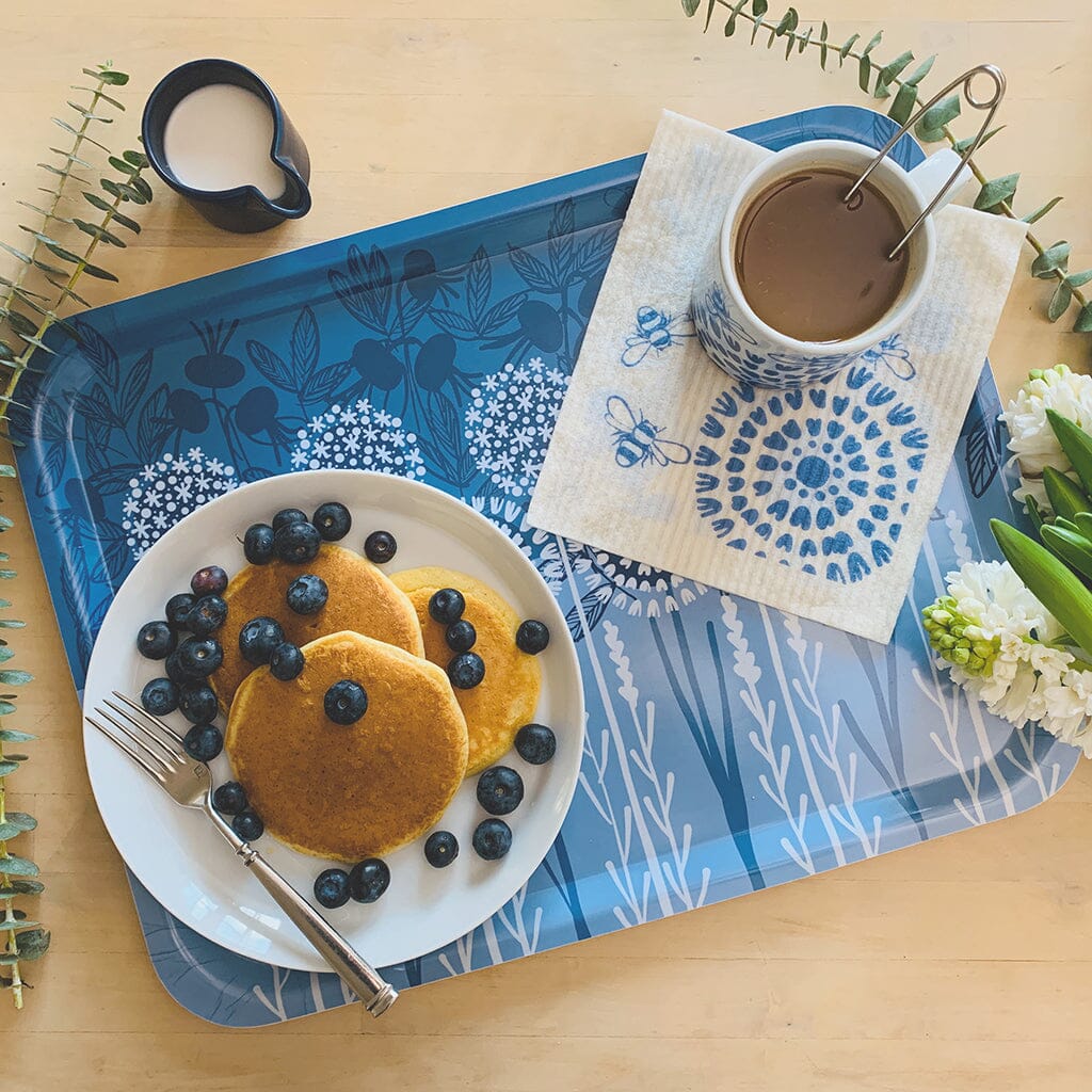 Bloom in Blue Tray | wood and melamine | 17" x 13" | Sweetgum - Che Cose Belle