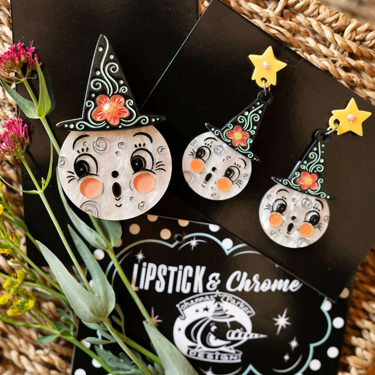 Bloomin' Luna Witch Statement Earrings by Johanna Parker x Lipstick & Chrome - Che Cose Belle